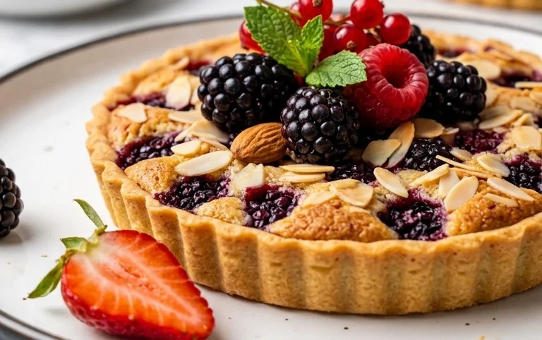 Brombeertarte mit Mandeln