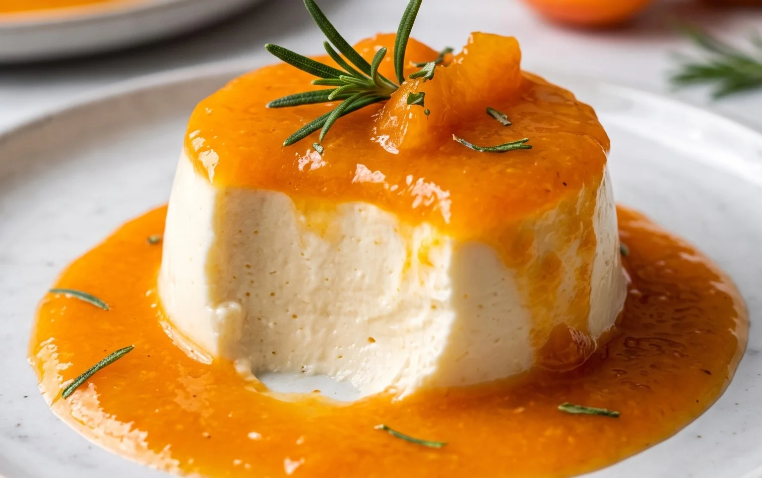 Rosmarin-Panna-cotta mit Aprikosen-Coulis