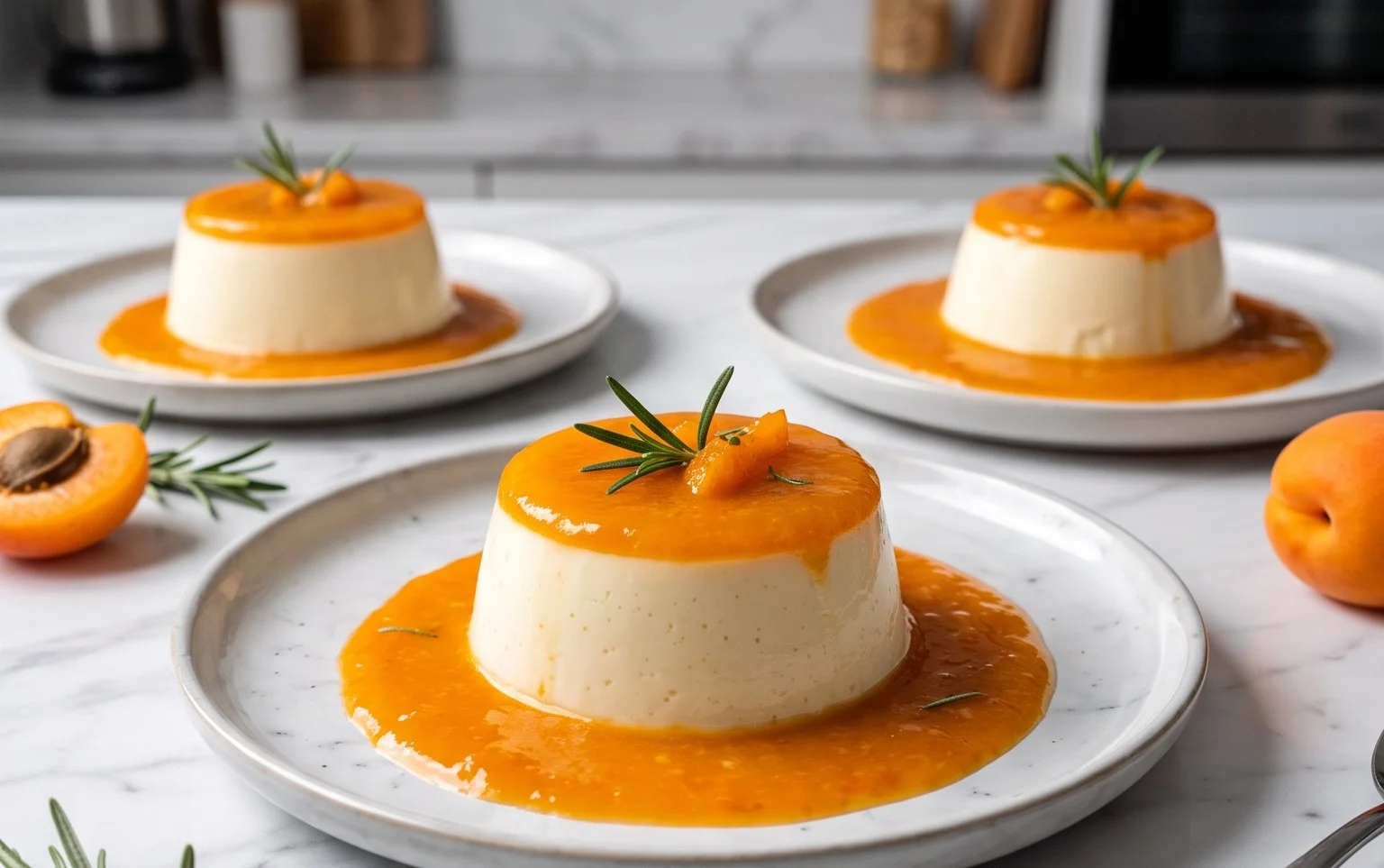 Rosmarin Panna Cotta: Italien mit Aprikosen-Coulis
