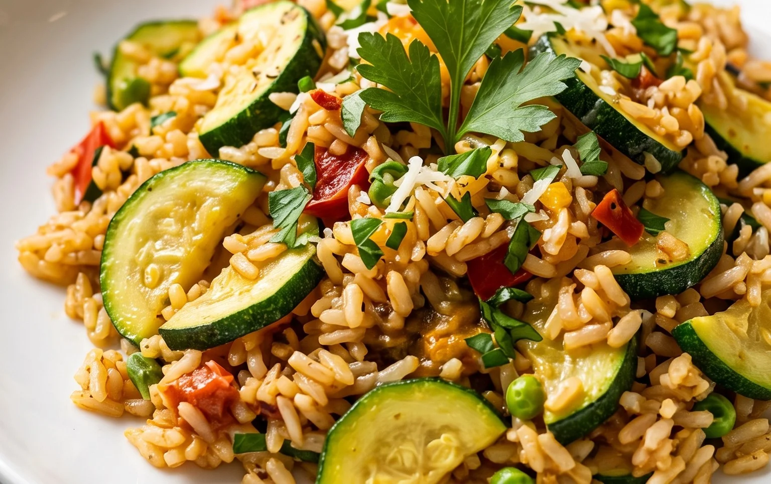 Zucchini-Reis-Pfanne